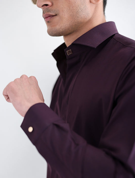 PURPLE PREMIUM EGYPTIAN COTTON FABRIC SHIRT