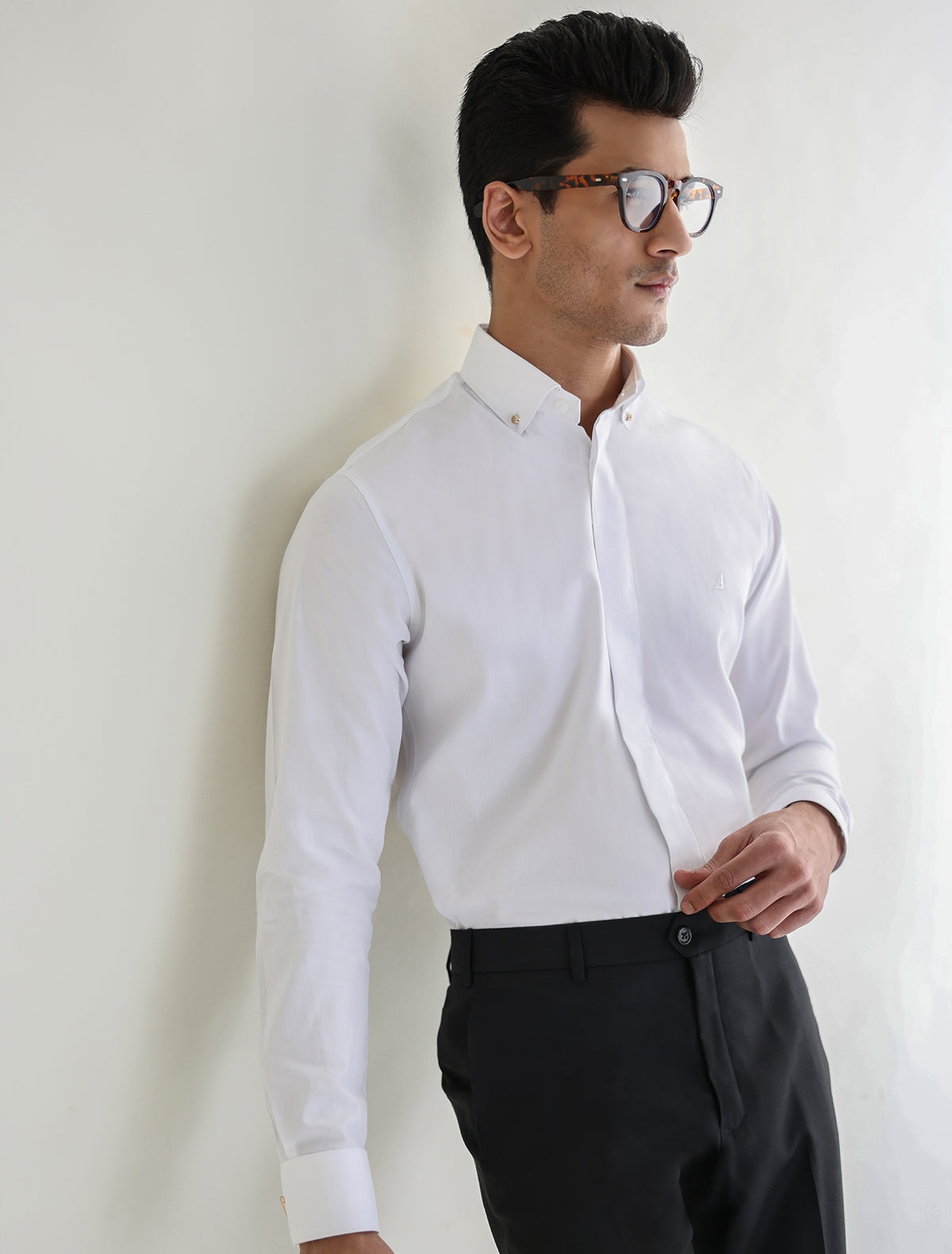 WHITE PREMIUM EGYPTIAN COTTON FABRIC SHIRT