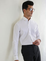 WHITE PREMIUM EGYPTIAN COTTON FABRIC SHIRT
