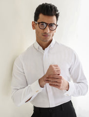 WHITE PREMIUM EGYPTIAN COTTON FABRIC SHIRT