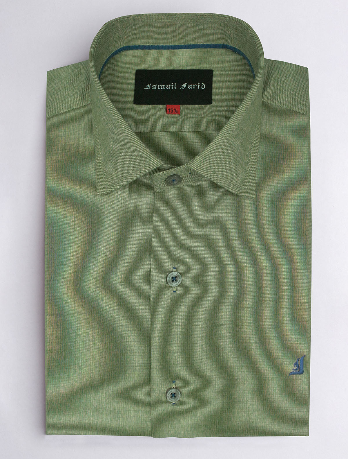 GREEN TEXTURED WEAVE OXFORD SHIRT