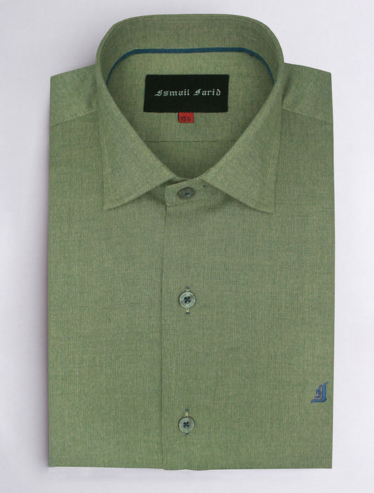 GREEN TEXTURED WEAVE OXFORD SHIRT