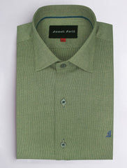GREEN TEXTURED WEAVE OXFORD SHIRT