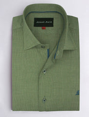 GREEN TEXTURED WEAVE OXFORD SHIRT