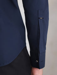 NAVY ZIP DETAILED SHIRT