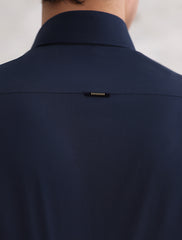 NAVY ZIP DETAILED SHIRT