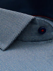 BLUE TEXTURED SHIRT