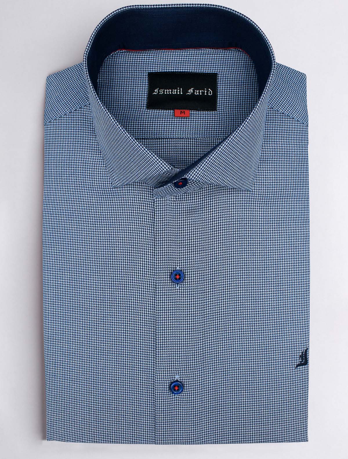BLUE TEXTURED SHIRT