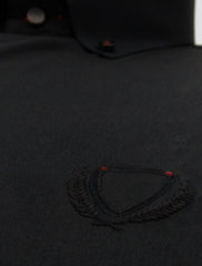 BLACK BUTTON DOWN COLLAR SHIRT