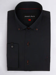 BLACK BUTTON DOWN COLLAR SHIRT