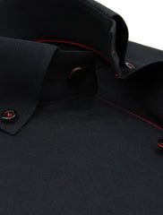 BLACK BUTTON DOWN COLLAR SHIRT