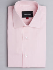 PINK HERRINGBONE CLASSIC COLLAR SHIRT