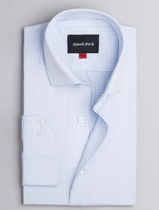 SKY BLUE SQUARE WEAVE SHIRT