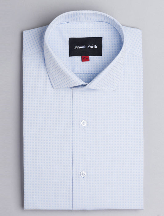 SKY BLUE SQUARE WEAVE SHIRT