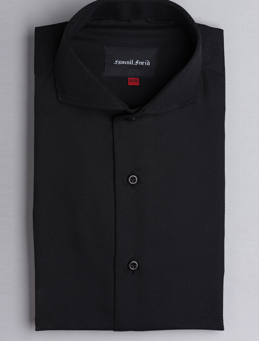 BLACK DIAMOND TEXTURED SPREAD COLLAR SHIRT