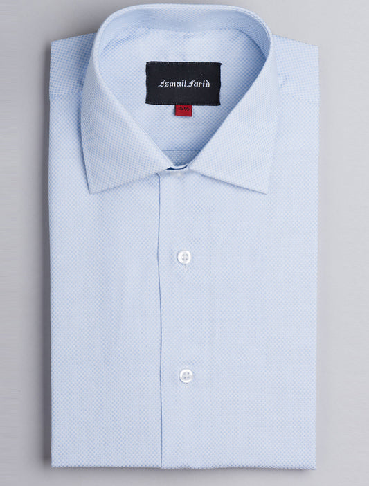 BLUE BUSINESS FORMAL DOTTED TEXTURED SHIRT