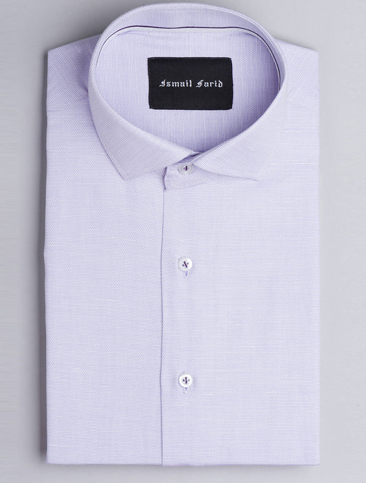 PURPLE CUT COLLAR -FLORAL PRINT DETAIL SHIRT