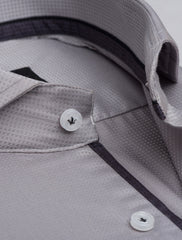 GREY SQUARE WEAVED SPREAD SHIRT