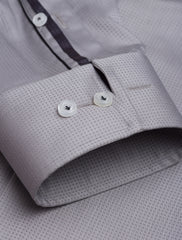 GREY SQUARE WEAVED SPREAD SHIRT