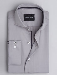 GREY SQUARE WEAVED SPREAD SHIRT
