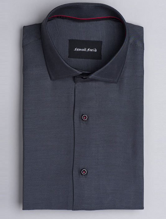 GREY TWILL - CUT COLLAR SHIRT