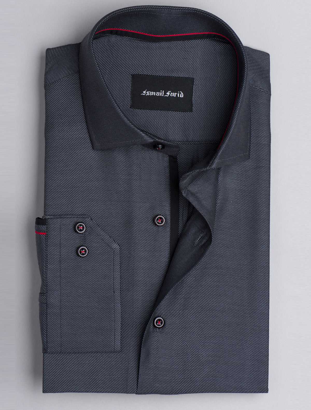 GREY TWILL - CUT COLLAR SHIRT