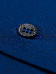 BLUE DOTTED WEAVE SPREAD COLLAR SHIRT