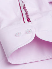 PINK DRESS SHIRT-FLORAL DETAILED