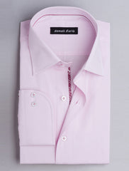 PINK DRESS SHIRT-FLORAL DETAILED