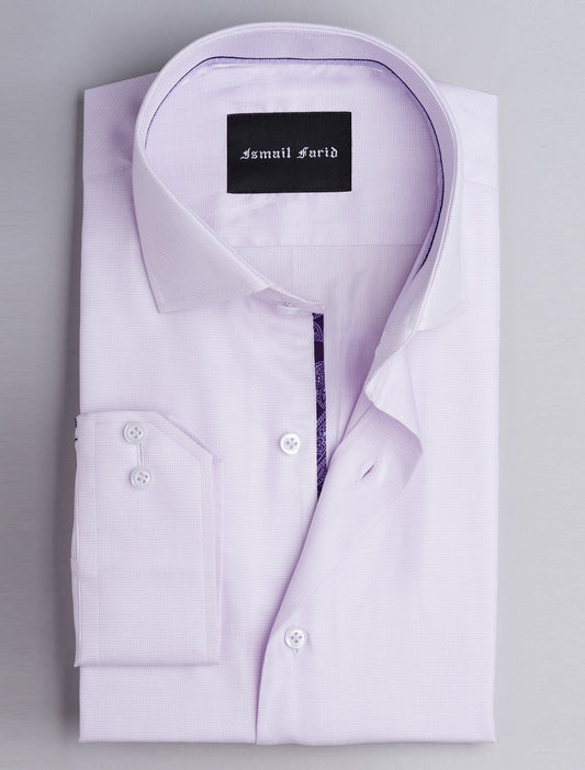 LILAC DRESS SHIRT -FLORAL DETAILED