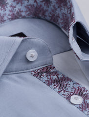 GREY FLORAL DETAILED SHIRT