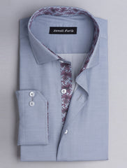 GREY FLORAL DETAILED SHIRT