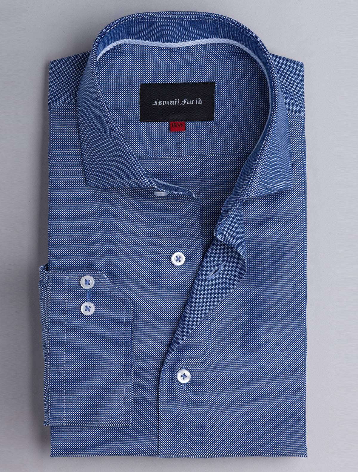 CLASSIC BLUE TEXTURED WEAVED SHIRT