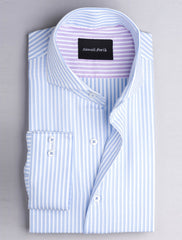 WHITE-BLUE EGYPTIAN COTTON STRIPES