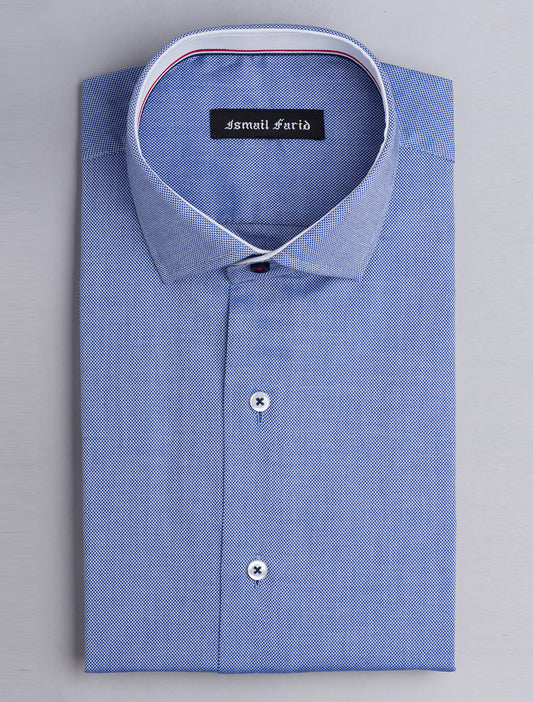 BLUE NAILSHEAD EGYPTIAN COTTON - CUT COLLAR SHIRT