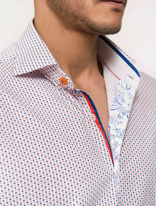 ORANGE & BLUE POLKA DOT
