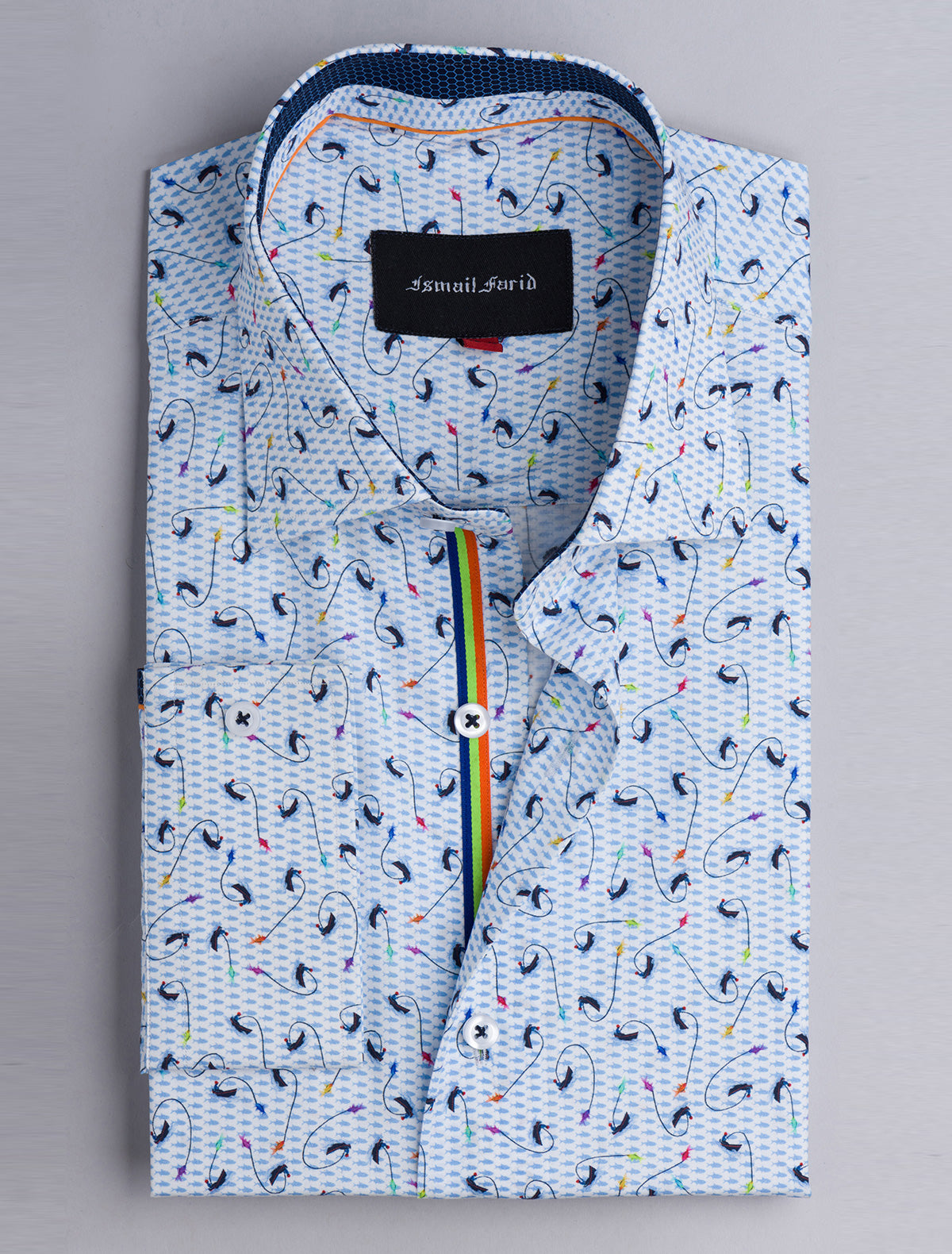 BLUE AND WHITE FLORAL SHIRT