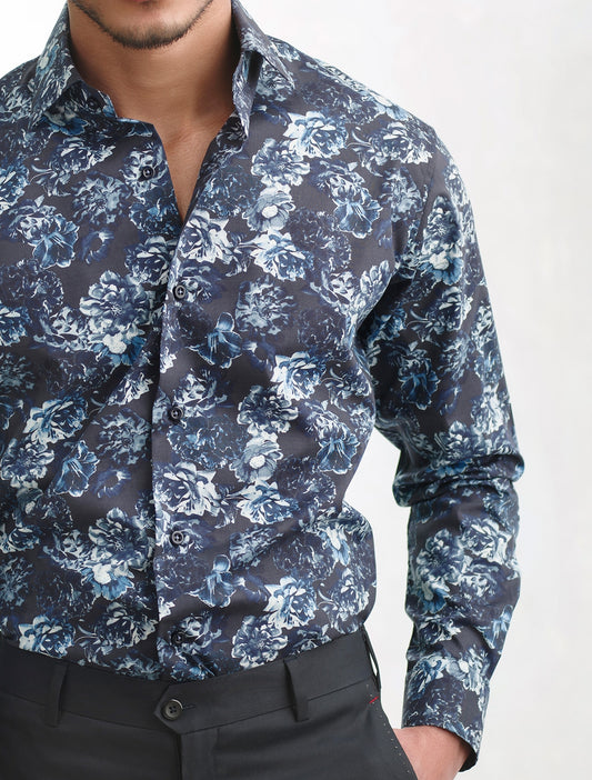 DARK NAVY FLORAL SHIRT