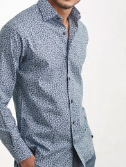 WHITE - BLUE FLORAL SHIRT
