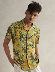 LEMON TROPICAL LEAF SHIRT