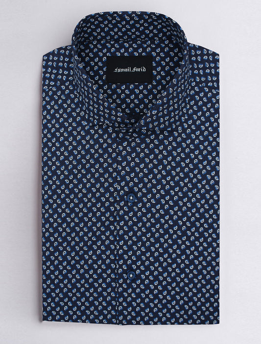 NAVY BLUE PRINTED SHIRT