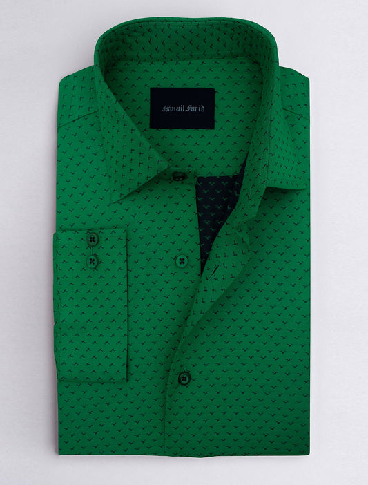 GREEN TEXTURED SHIRT
