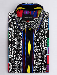 BLACK ABSTRACT PRINT SHIRT