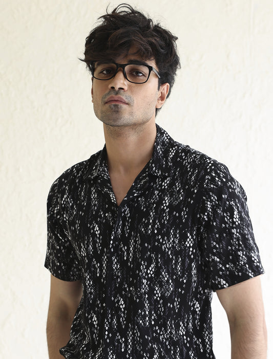 BLACK SNAKE PRINT SHIRT