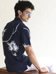 NAVY FLORAL PRINT SHIRT