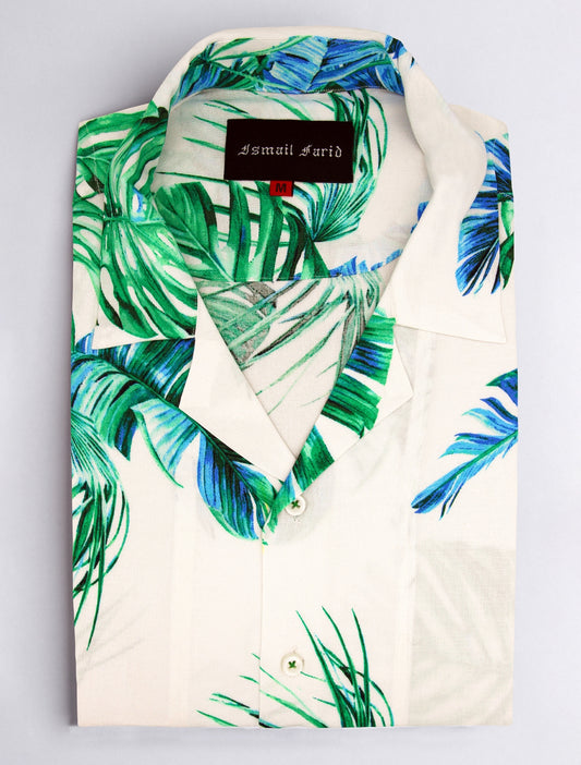 JUNGLE LEAF PRINT SHIRT-14.5