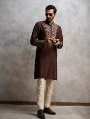 BROWN TWO TONE SHORT LENGTH KURTA