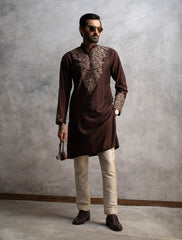 BROWN TWO TONE SHORT LENGTH KURTA