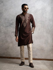 BROWN TWO TONE SHORT LENGTH KURTA