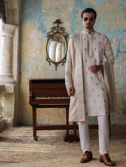 CREAM EMBROIDERED KURTA